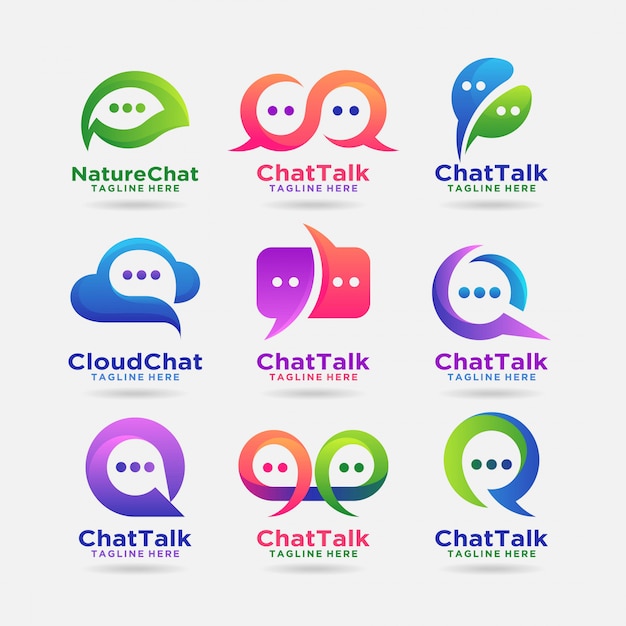 Collection Of Chat Logo Design Premium Vector