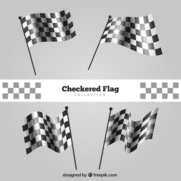 Collection of checkered flags | Free Vector