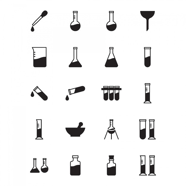 Premium Vector | Collection of chemical lab icons