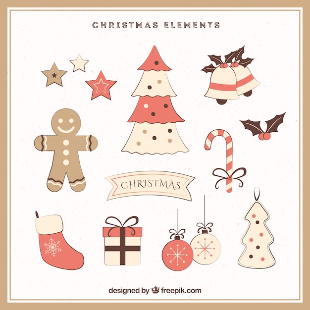 Free Vector | Collection of christmas element