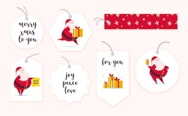 Premium Vector | Collection of christmas gift tags.