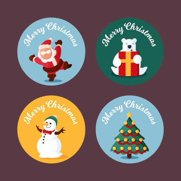 Free Vector | Collection of christmas label in flat design