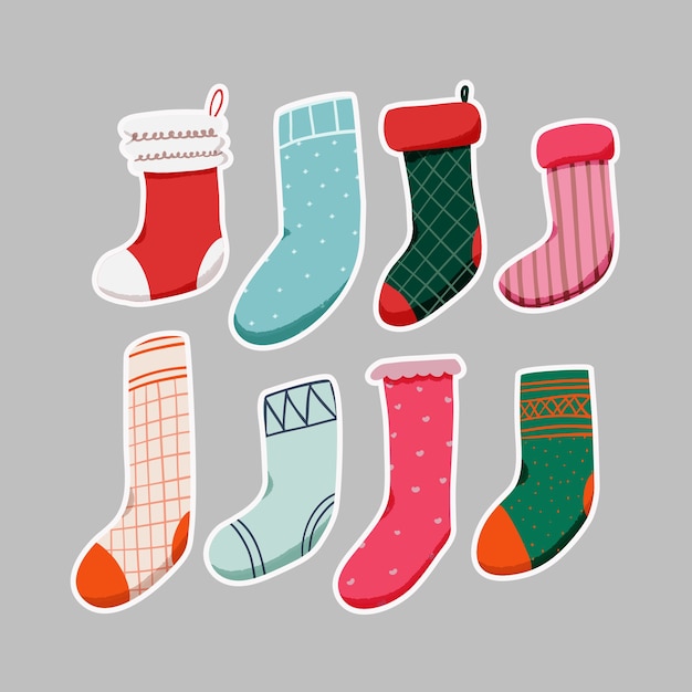 Premium Vector | Collection of christmas sock