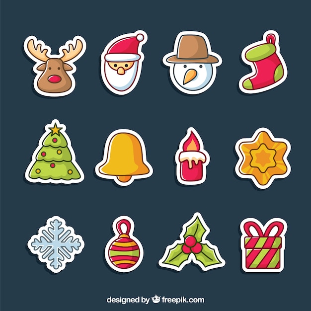 Free Vector | Collection of christmas stickers