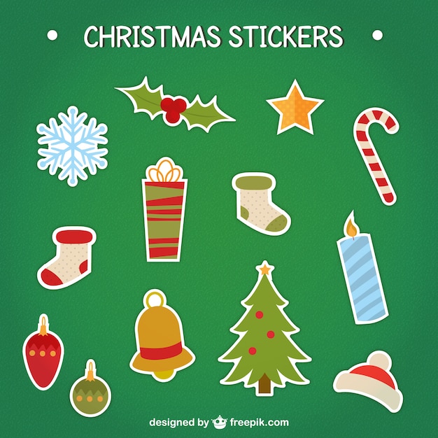 Free Vector | Collection of christmas stickers