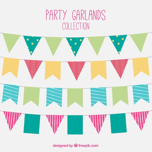 Download Free Download Free Collection Of Colored Garlands In Flat Design Vector Use our free logo maker to create a logo and build your brand. Put your logo on business cards, promotional products, or your website for brand visibility.
