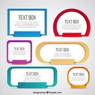 Free Vector Collection Of Colored Text Box