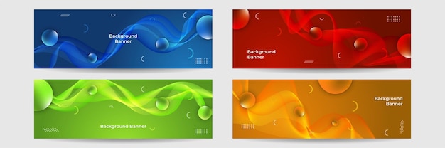 Collection of colorful banner template. abstract web banner design. header, landing page web design 