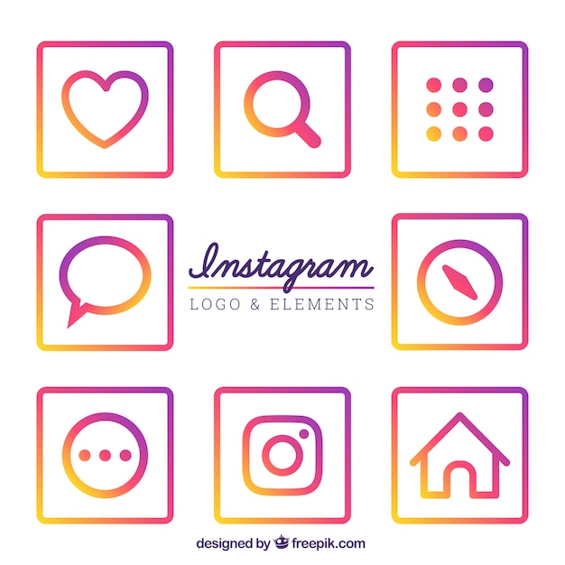 Free Vector Collection Of Colorful Instagram Icons ✨ creative designs at your fingertips. collection of colorful instagram icons