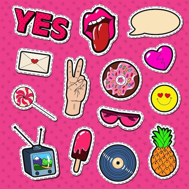 Premium Vector | Collection of colorful stickers