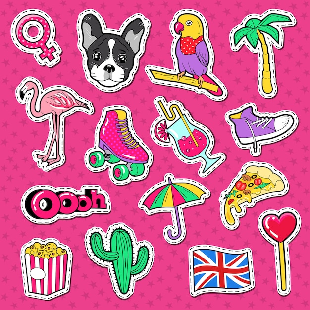 Premium Vector Collection Of Colorful Stickers