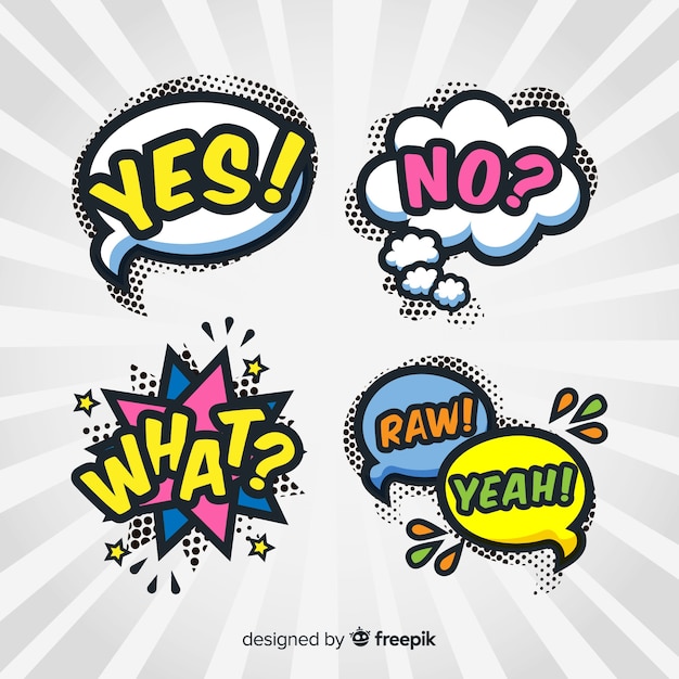 Download Free Collection Of Comic Speech Bubbles Free Vector Use our free logo maker to create a logo and build your brand. Put your logo on business cards, promotional products, or your website for brand visibility.