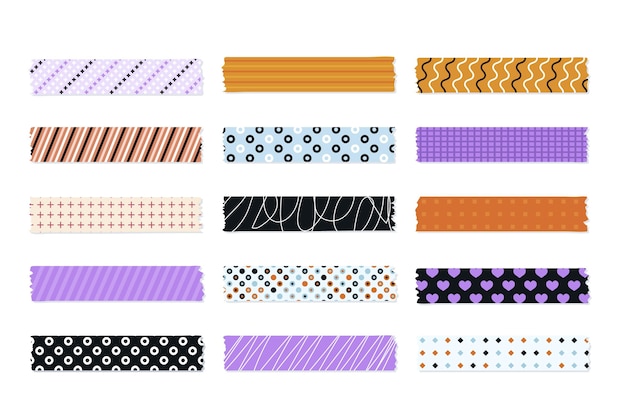 Premium Vector Collection Of Cute Flat Washi Tapes