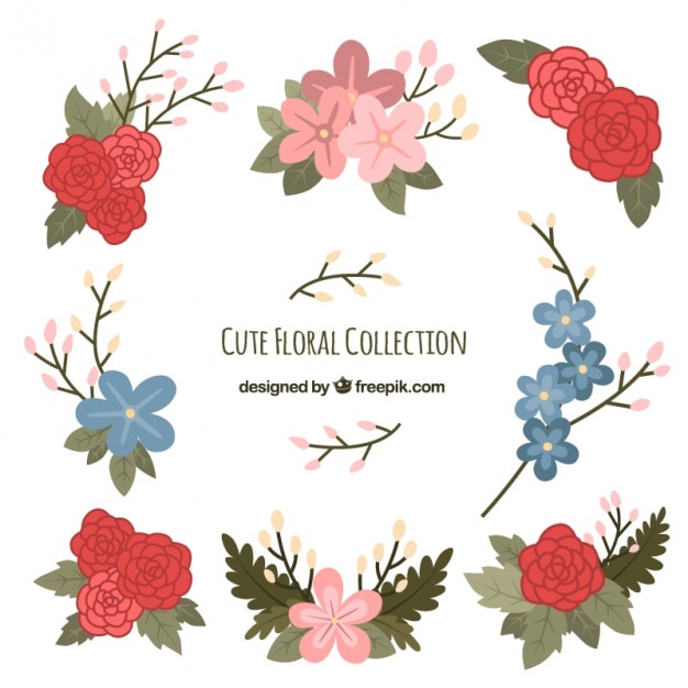 Free Vector | Collection of cute flowers