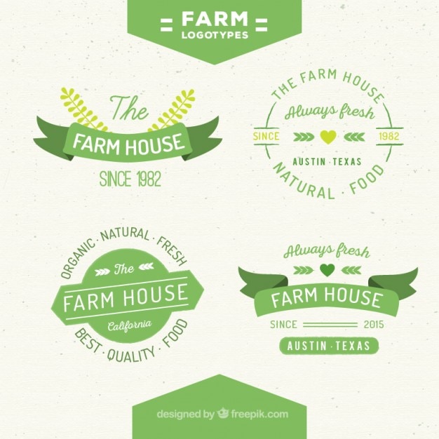 Download Free Collection Of Cute Green Farm Logos In Vintage Style Premium Vector Use our free logo maker to create a logo and build your brand. Put your logo on business cards, promotional products, or your website for brand visibility.