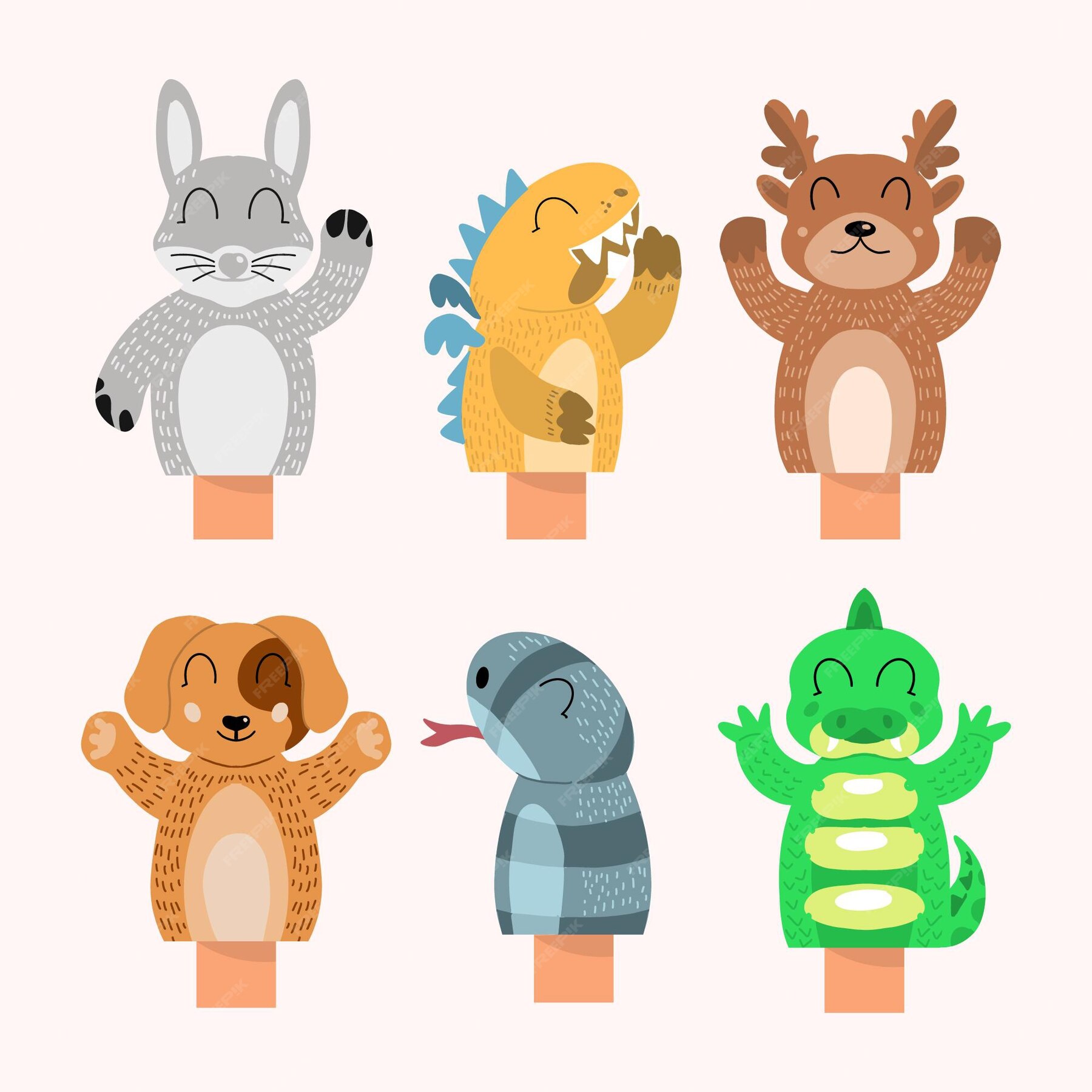 free-vector-collection-of-cute-hand-puppets-for-children