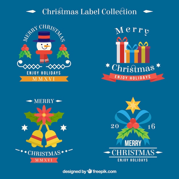 Free Vector | Collection of decorative christmas stickers