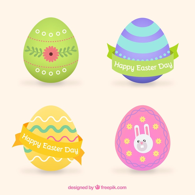 Free Vector | Collection of different easter eggs