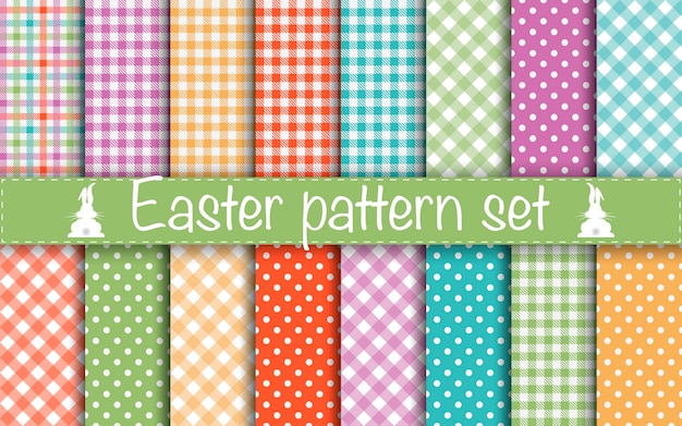 Collection easter pattern for scrapbook and wrapping paper. Premium Vector