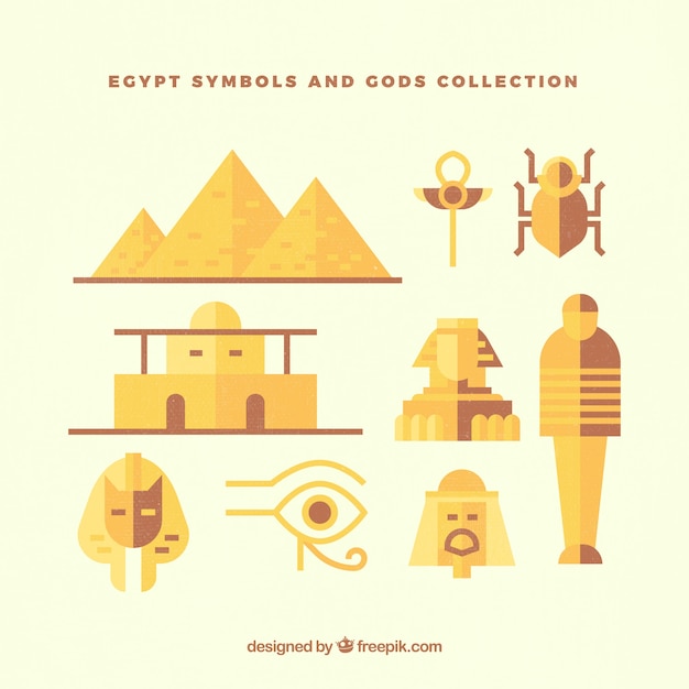 Collection of egypt gods and symbols Vector | Free Download