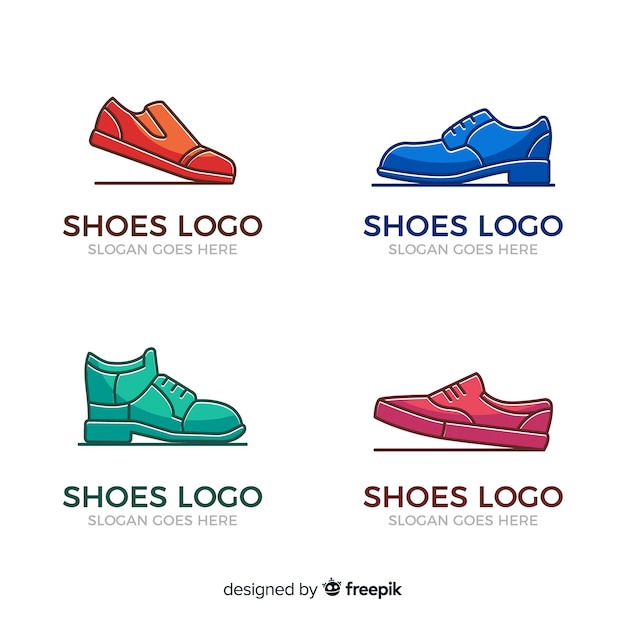 Collection of fashion shoe logos | Free Vector