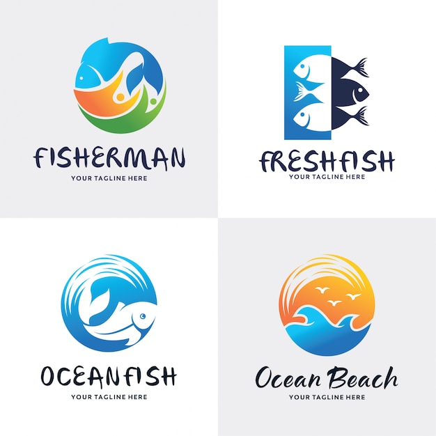 Download Free Collection Of Fish Logo Set Design Template Premium Vector Use our free logo maker to create a logo and build your brand. Put your logo on business cards, promotional products, or your website for brand visibility.