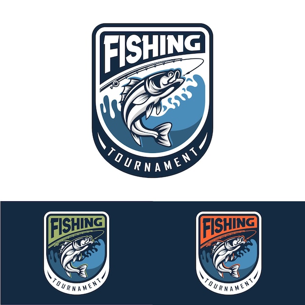 Premium Vector | Collection of fishing logo template