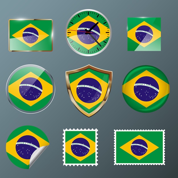 Download Collection flag brazil Vector | Premium Download