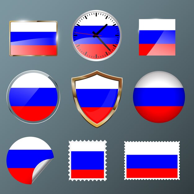 Download Collection flag russia Vector | Premium Download