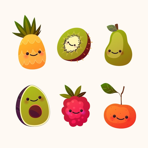 Free Vector | Collection of flat delicious fruits