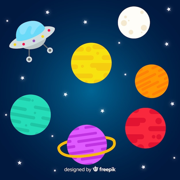 Free Vector | Collection of flat design planets