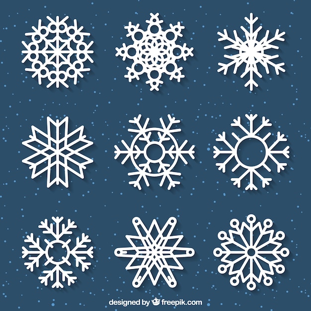 Free Vector Collection Of Flat Snowflakes