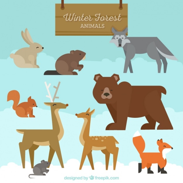 Free Vector Collection Of Forest Animals In Geometric Style