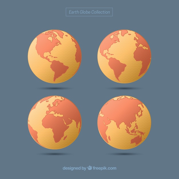 Download Free Collection Of Four Earth Globe In Orange Tones Free Vector Use our free logo maker to create a logo and build your brand. Put your logo on business cards, promotional products, or your website for brand visibility.