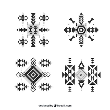 Free Vector | Collection of geometric ethnic forms in flat style