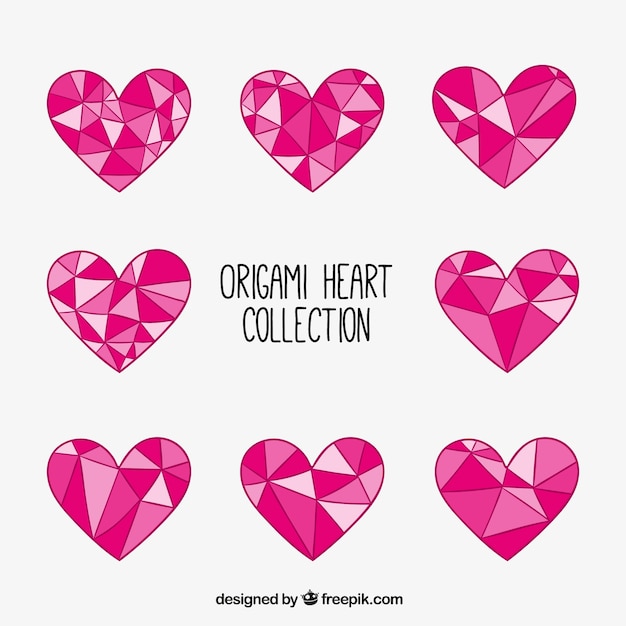 Free Vector | Collection of geometric hearts