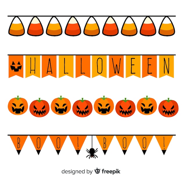 Download Free Vector | Collection of halloween borders
