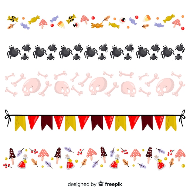 Download Collection of halloween borders | Free Vector