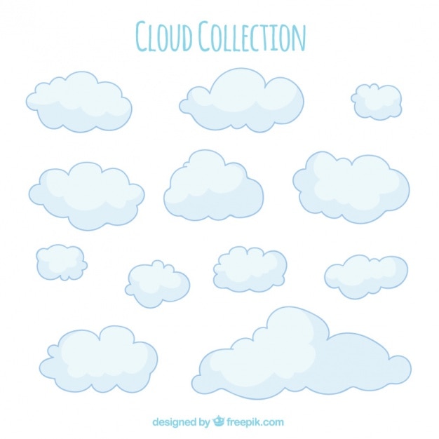 Premium Vector Collection Of Hand Drawn Clouds In Soft Tones