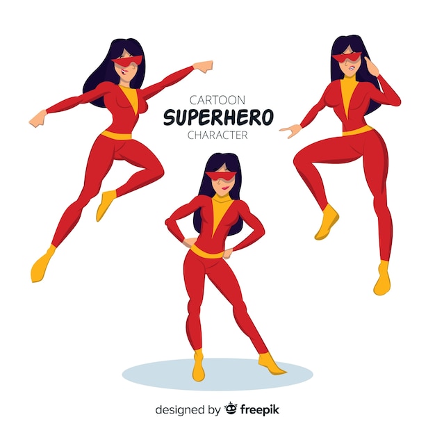 Premium Vector Collection Of Hand Drawn Female Superhero Characters