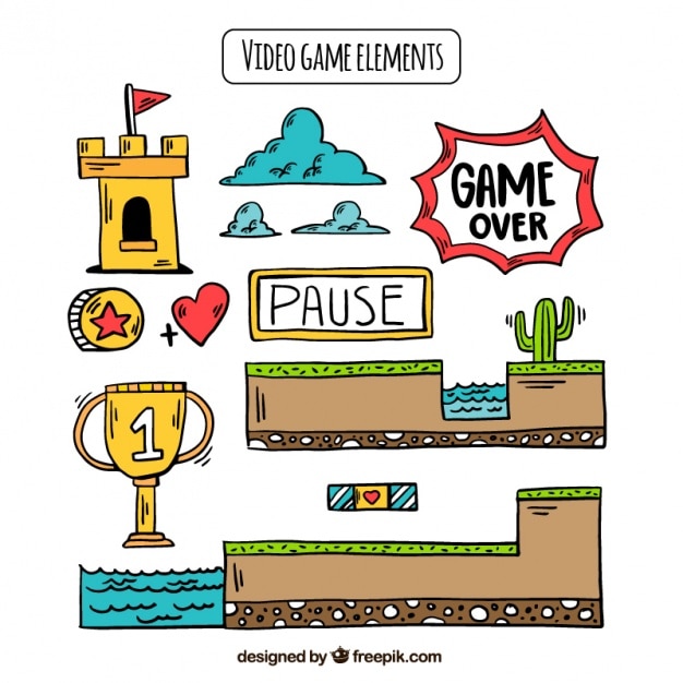 free-vector-collection-of-hand-drawn-game-items