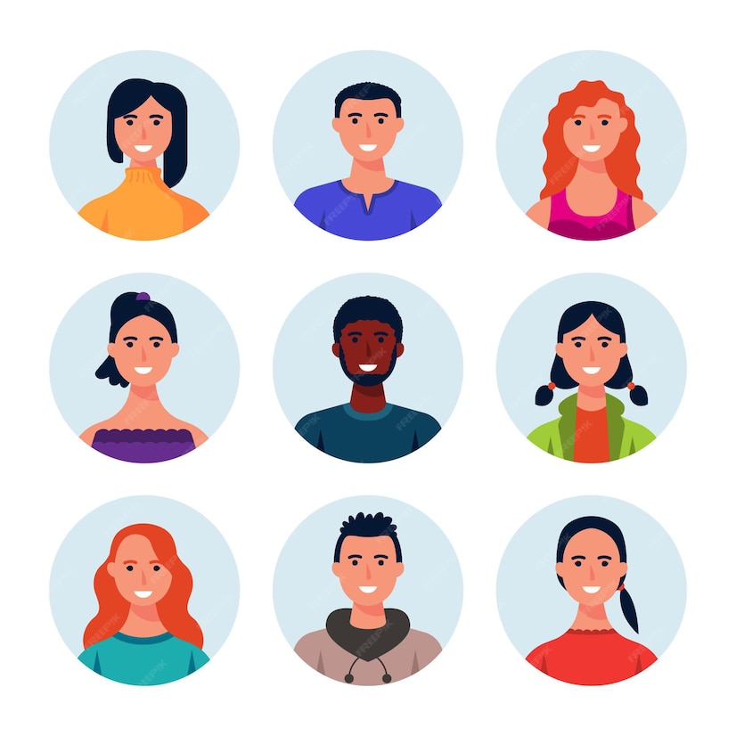 Free Vector | Collection of hand drawn profile icons of different people