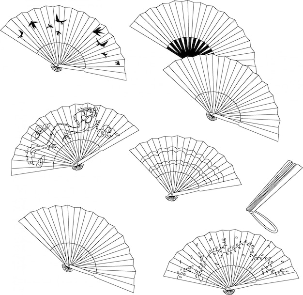 white hand held fans