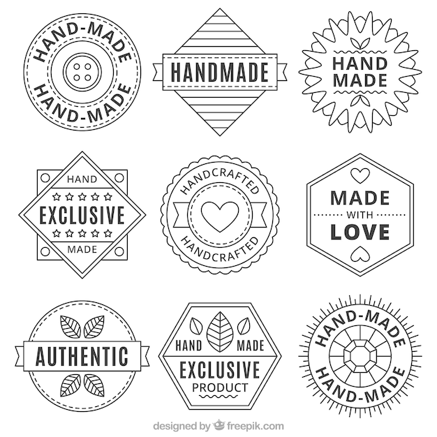 Download Free Vector | Collection of handmade vintage logos