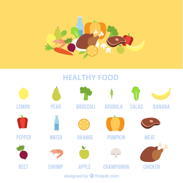 collection-of-healthy-food-with-names-free-vector