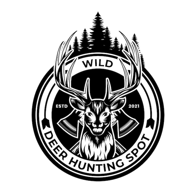 Premium Vector | Collection of hunting logos, deer hunting logos ...