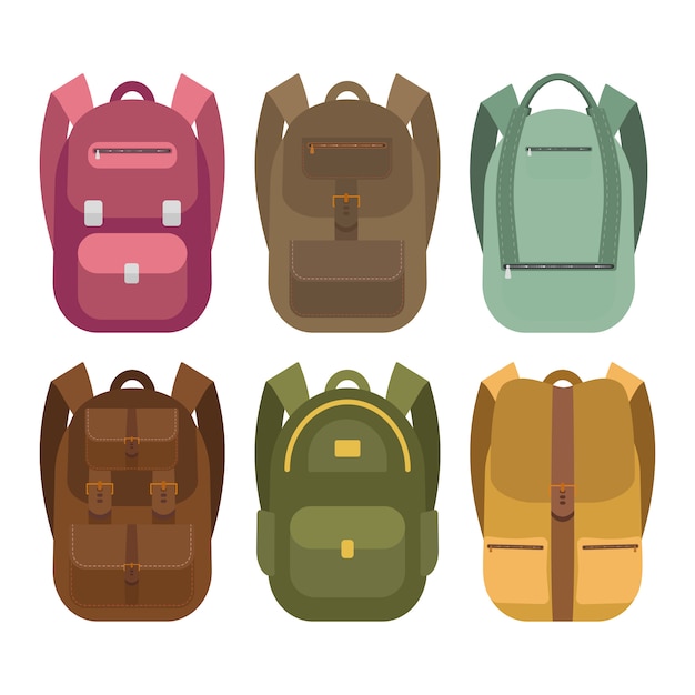 A Collection Of Icons Of Backpacks. Vector | Premium Download