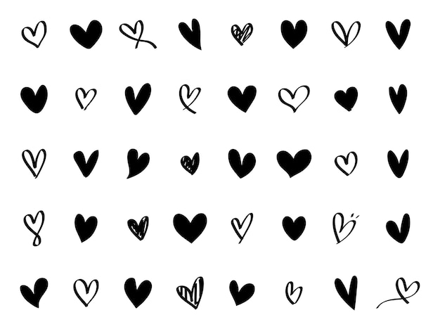 Collection of illustrated heart icons Free Vector