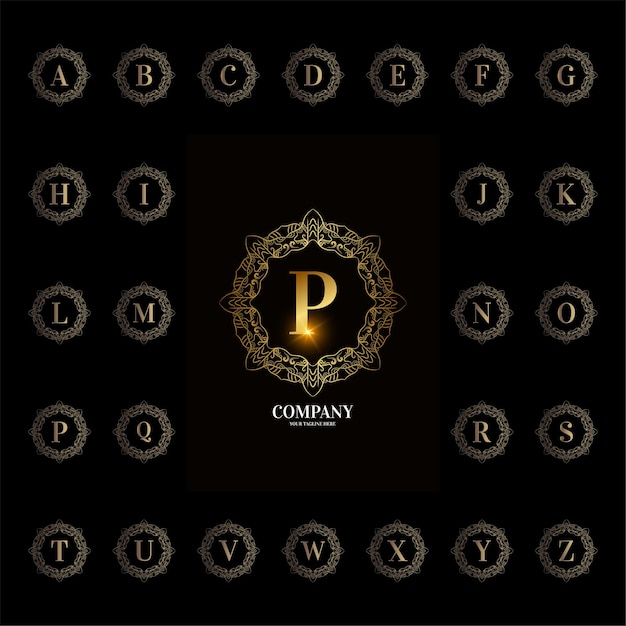 Premium Vector | Collection Initial Alphabet With Luxury Ornament ...