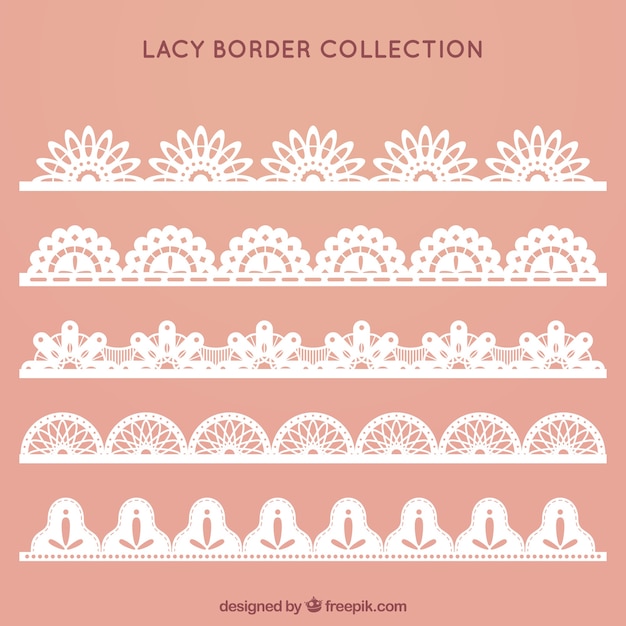 Download Collection of lace border | Free Vector